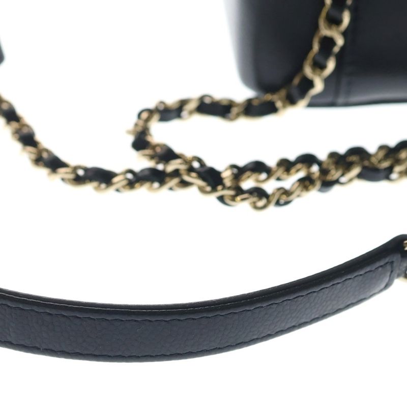 Chanel Vanity Chain Shoulder Bag Black Caviar Leather Gold