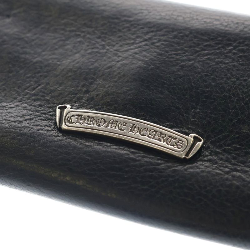 Chrome Hearts Judy Cross Ball Button Leather Wallet Black