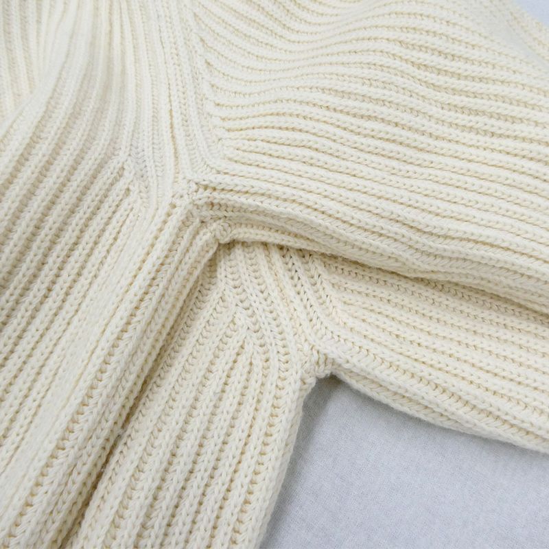 Gucci Wool Zipper Web Striped Knit Cream XS Long Sleeve Sweater
