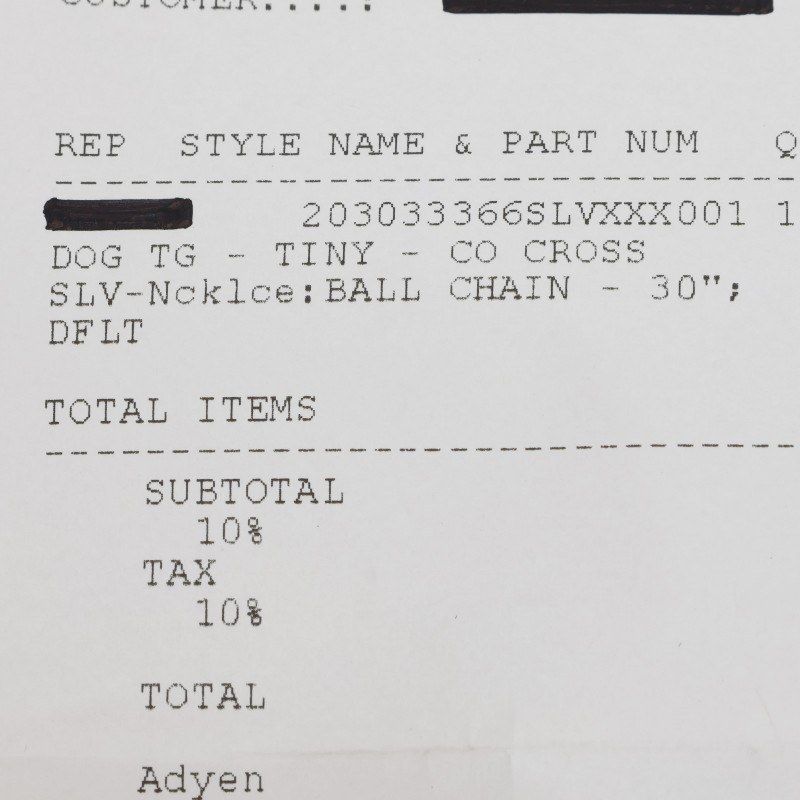 Chrome Hearts DT Tny CO Crs Tiny Cut Out Cross Dog Tag Charm Silver Necklace Top