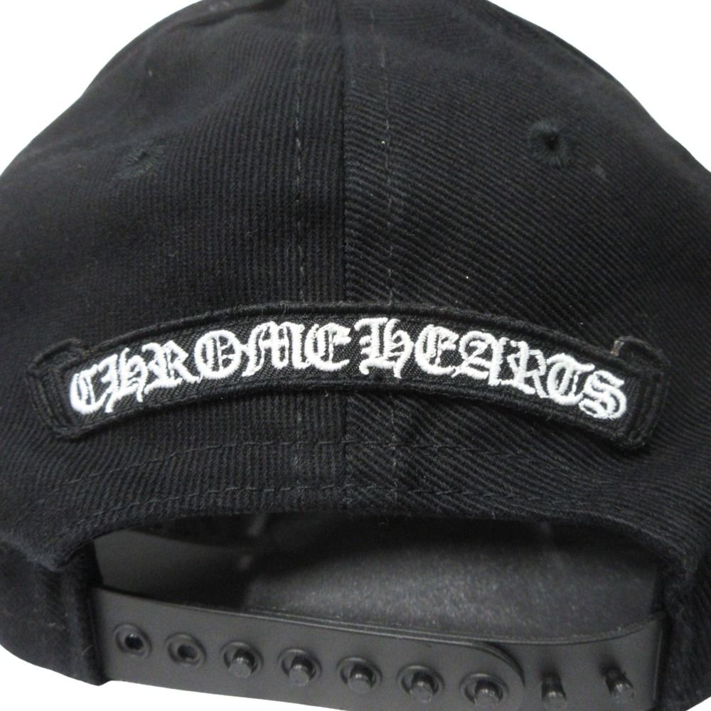 Chrome Hearts Baseball Denim Cap Hat Cross 925 Sterling Silver Crossball Black