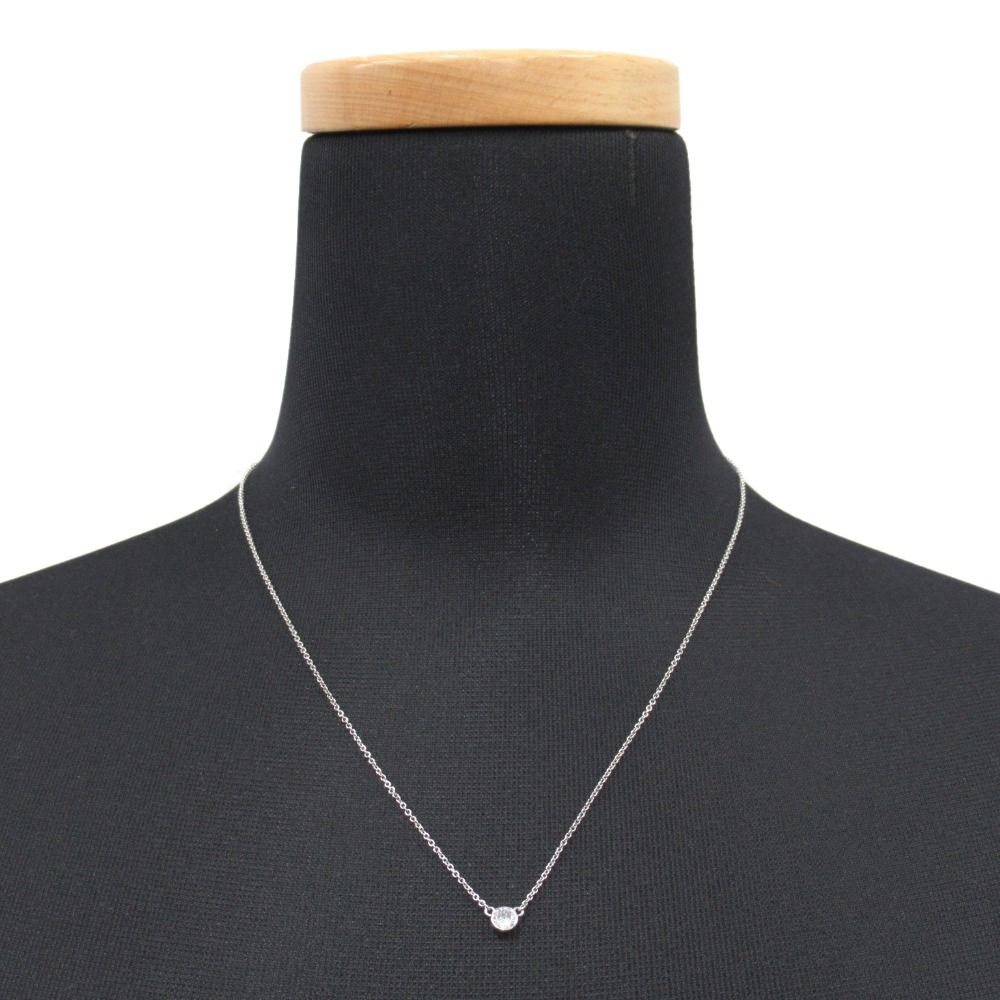 Tiffany & Co Polished 18k White Gold Diamond by the Yard Necklace