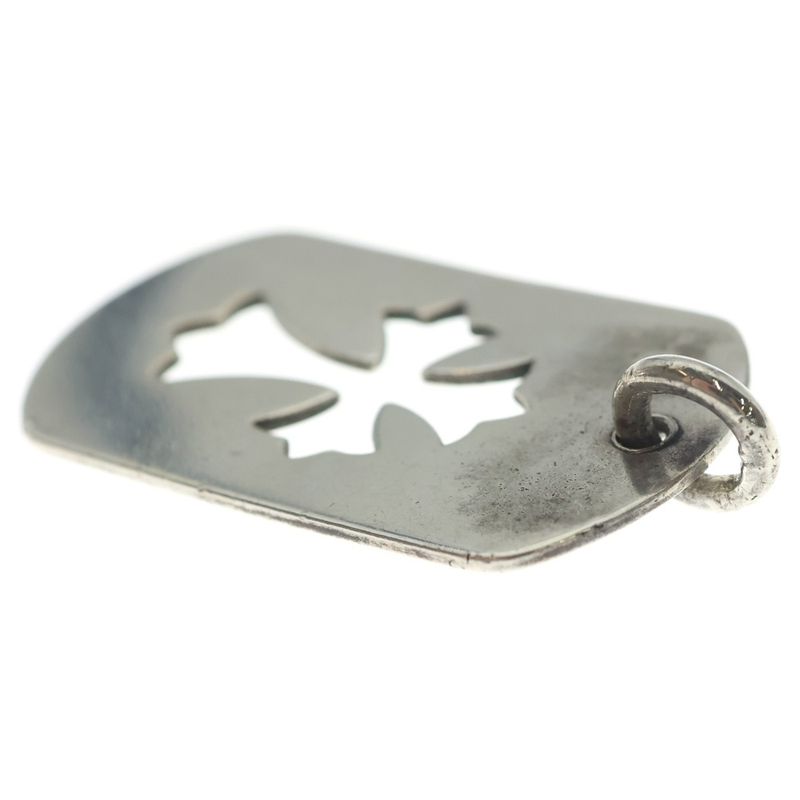 Chrome Hearts D Tag Lrg CO Crs Cutout Cross Dog Tag Large Pendant Top Silver