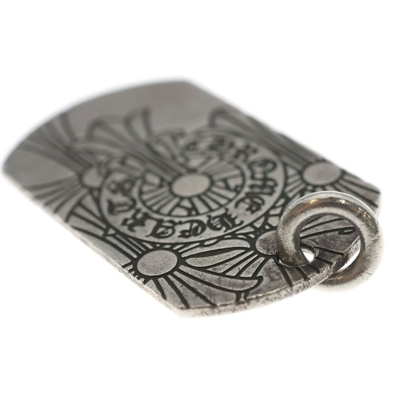 Chrome Hearts D Tag Lrg God Bless Large God Breath Dog Tag Pendant Top Silver