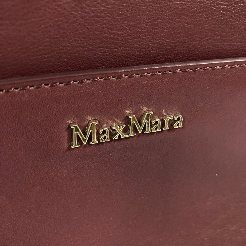Max Mara Macsmart la Leather 2-Way Handbag Shoulder Back Gold s