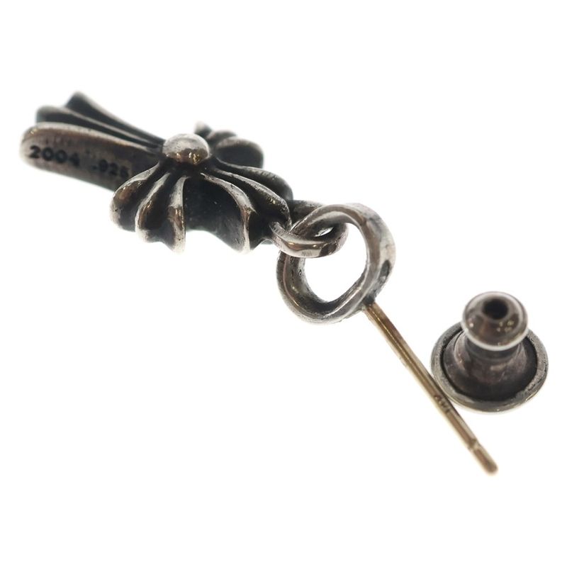 Chrome Hearts Bby Pprchn Baby Fat Cross Drop Earrings Silver
