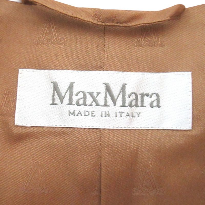 Max Mara Maxmara Camel 100% Double Breasted Tailored Jacket Brown