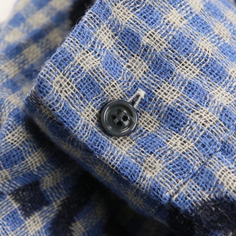 Gucci Jumbo GG Wool Check Shirt 48 Blue