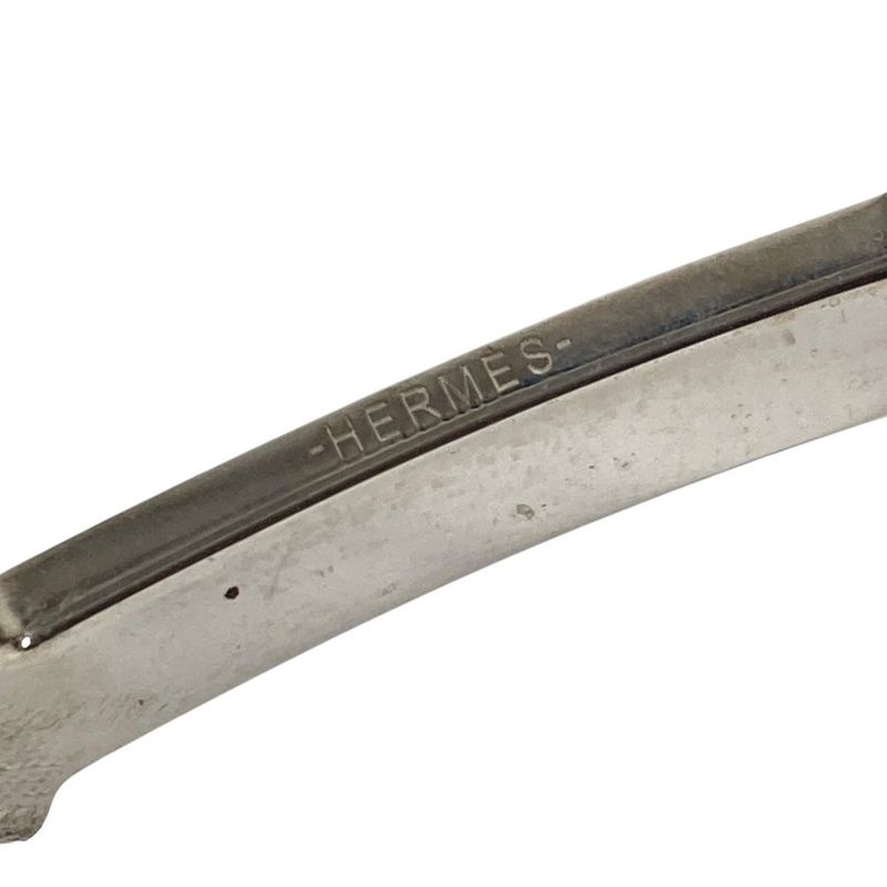 Hermes Buckle Belt Logo Only Metal Silver