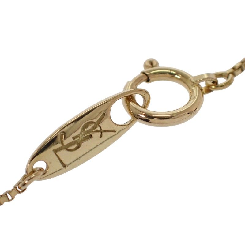 Saint Laurent Yves Cross Necklace Pendant 18k Yellow Gold Diamond YSL