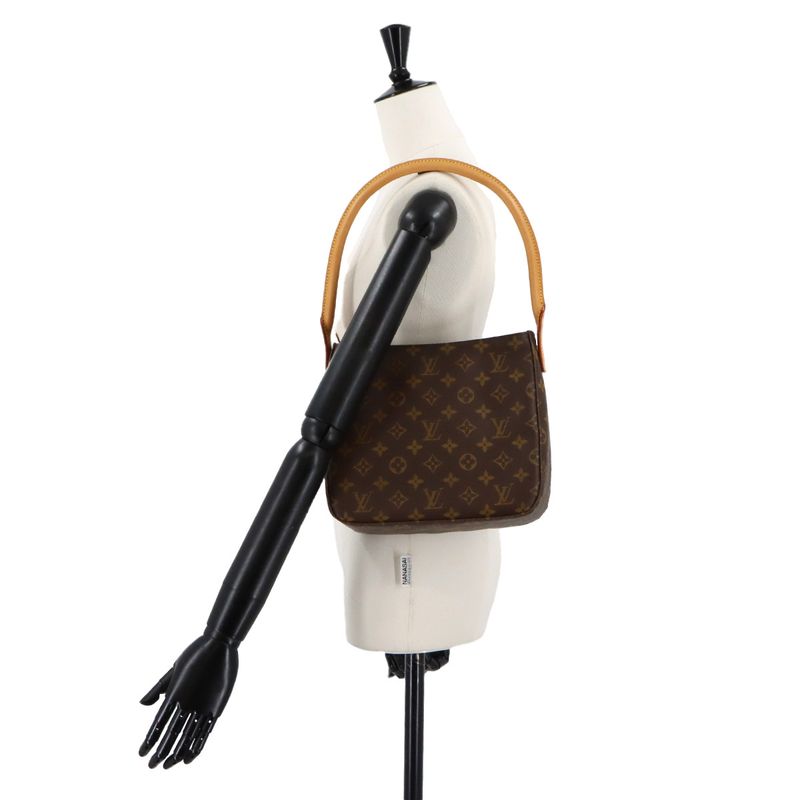 Louis Vuitton Monogram Looping MM Shoulder Bag Brown