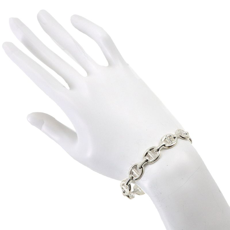 Hermes Chaine D'ancre Bangle 16 cm 925 Sterling Silver Bracelet