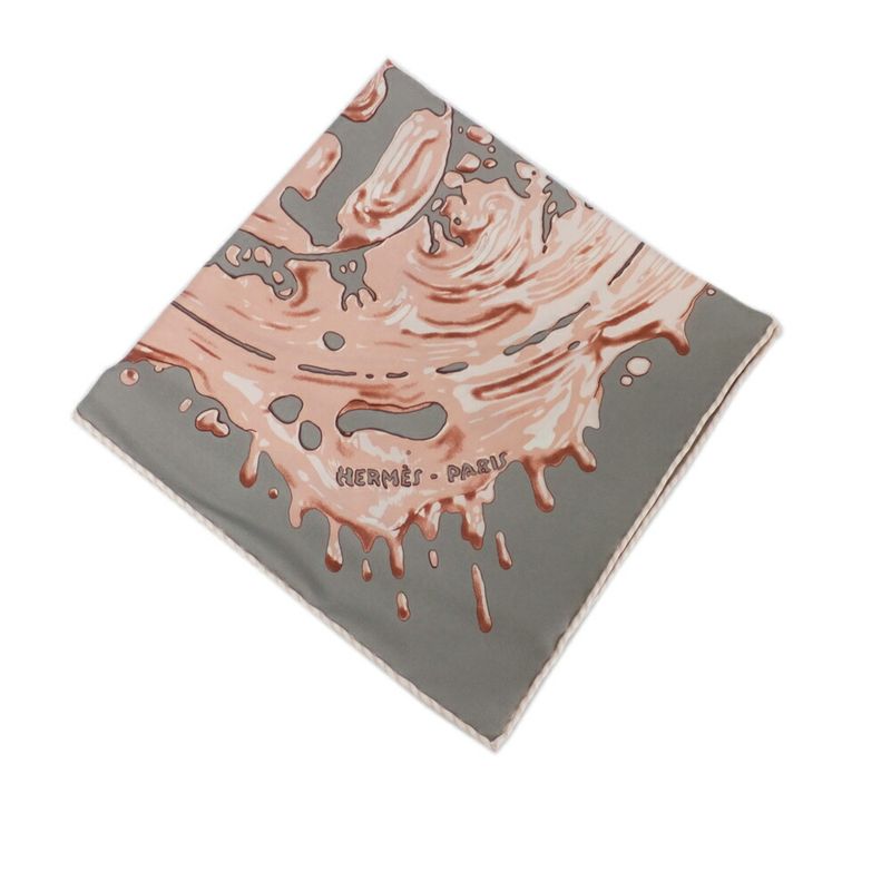 Hermes Carre 45 Gavroche Gray Pink Peinture Fraiche Freshly Painted Scarf