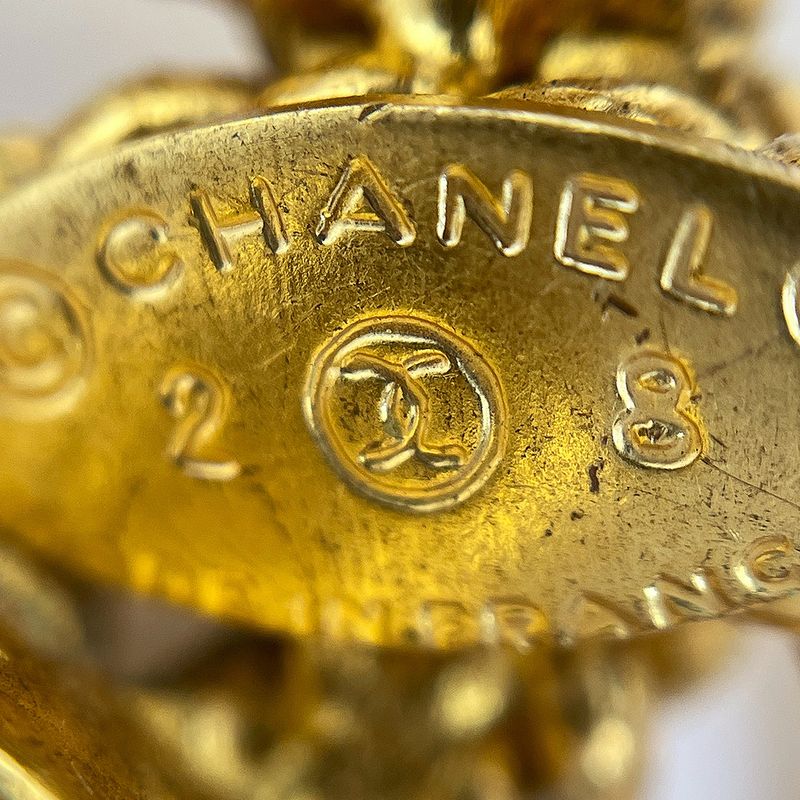 Chanel CC Logo Earrings Gold Plated