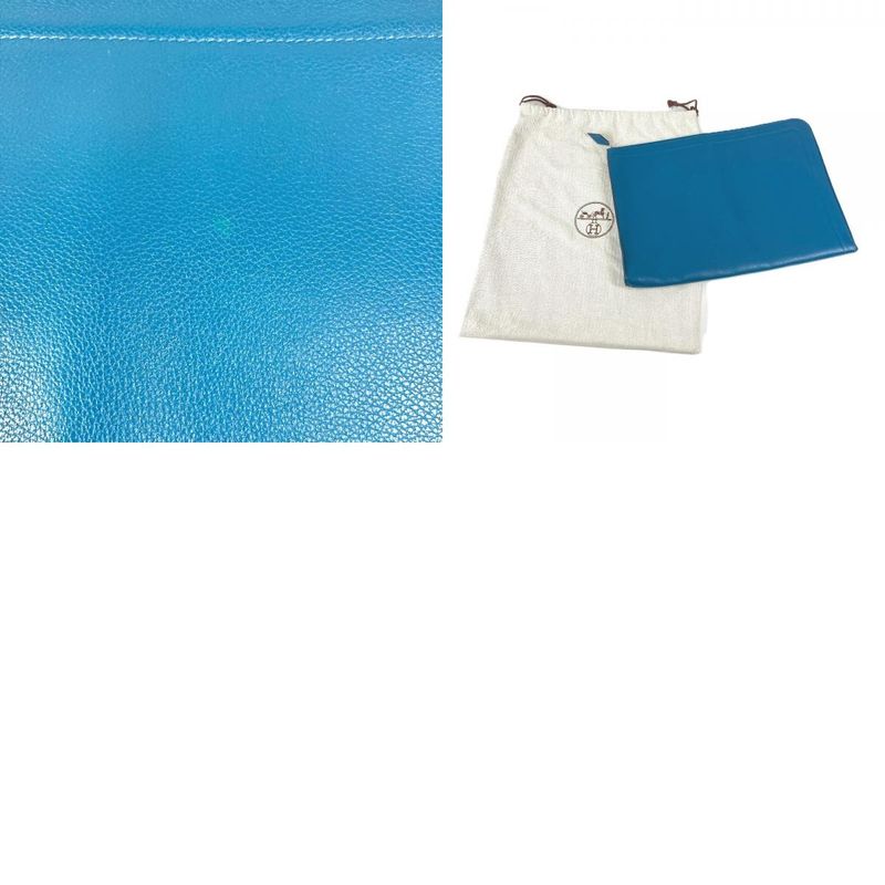 Hermes Clutch Zip Computer Ever Color Blue Degaris