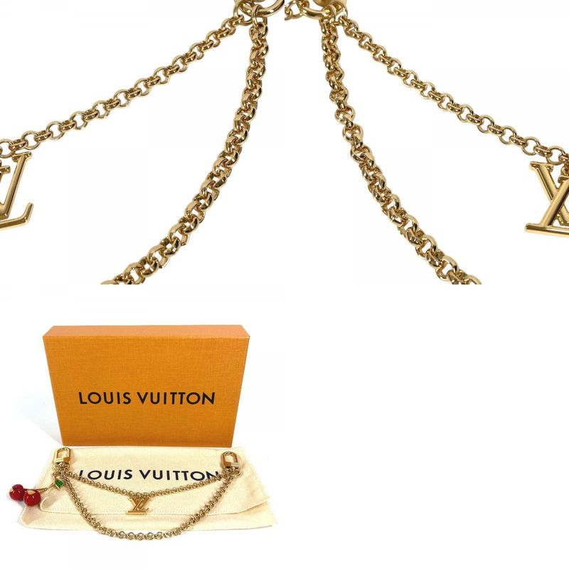 Louis Vuitton Key Holder Bag Chain Cherry Metal Gold