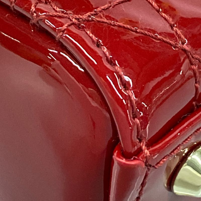 Dior Lady Mini Bag Red Gold Leather