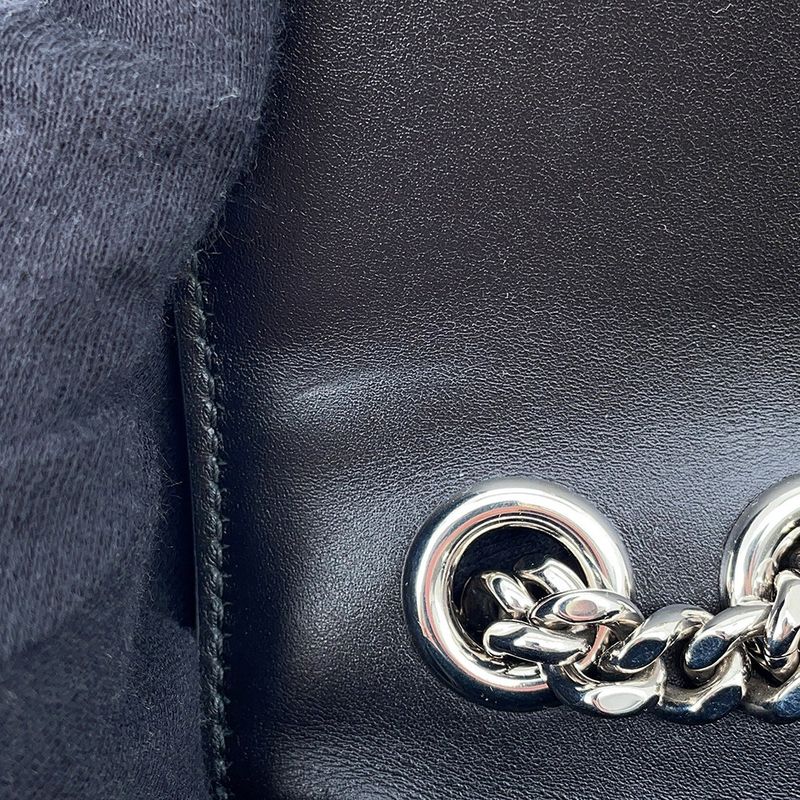 Gucci Shoulder Bag Deco Mini Chain Bag Leather 2-Way Black