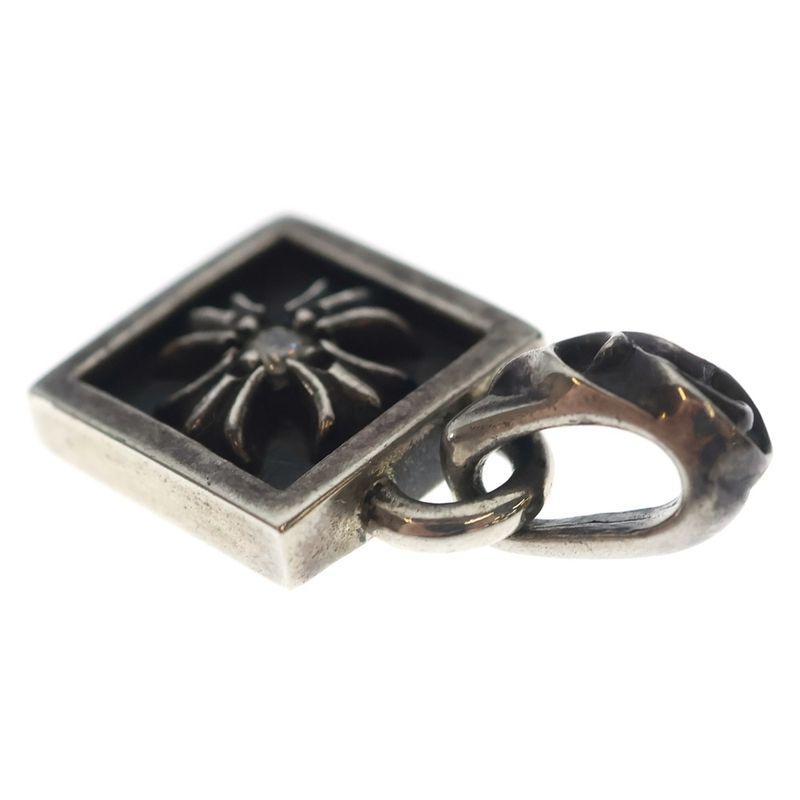 Chrome Hearts Framed CH Plus 1 Diamond Pendant Top Silver