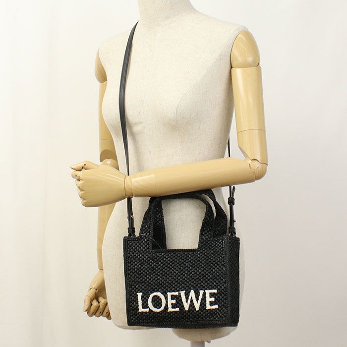 Loewe Tote Mini 2-Way Font Basket Raffia Leather