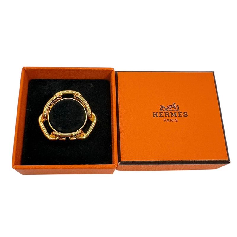 Hermes Scarf Ring 90 Lucade Legato Chaine D'ancre Gold