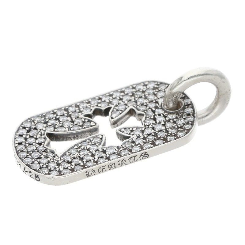 Chrome Hearts D Tag Sml CO Crs P D Cutout Cross Dog Tag Aftermarket Pave