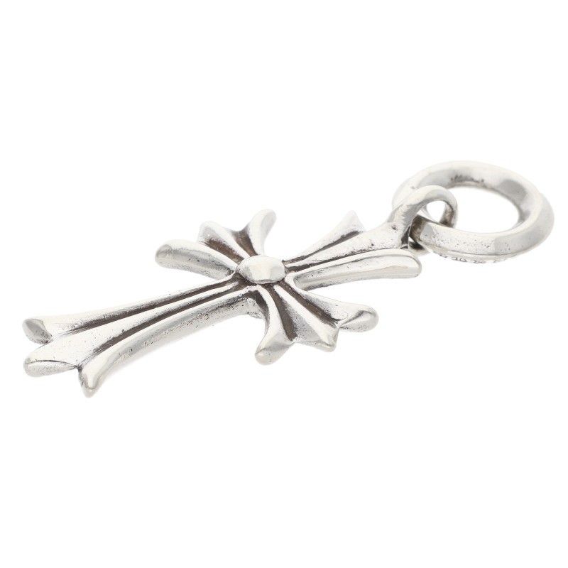 Chrome Hearts Tiny CH Cross Charm Silver Necklace Top