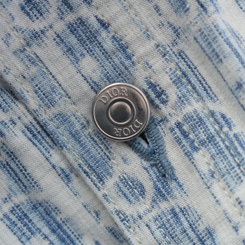 Dior Cotton Denim Long Sleeve Shirt Top Blue 40