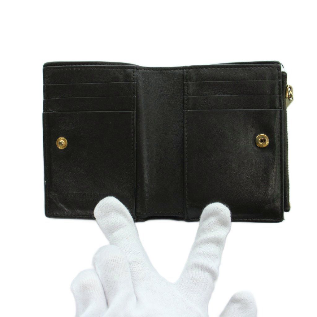 Bottega Veneta Cassette Zip Around Wallet Bifold Intrecciato Leather Embossed