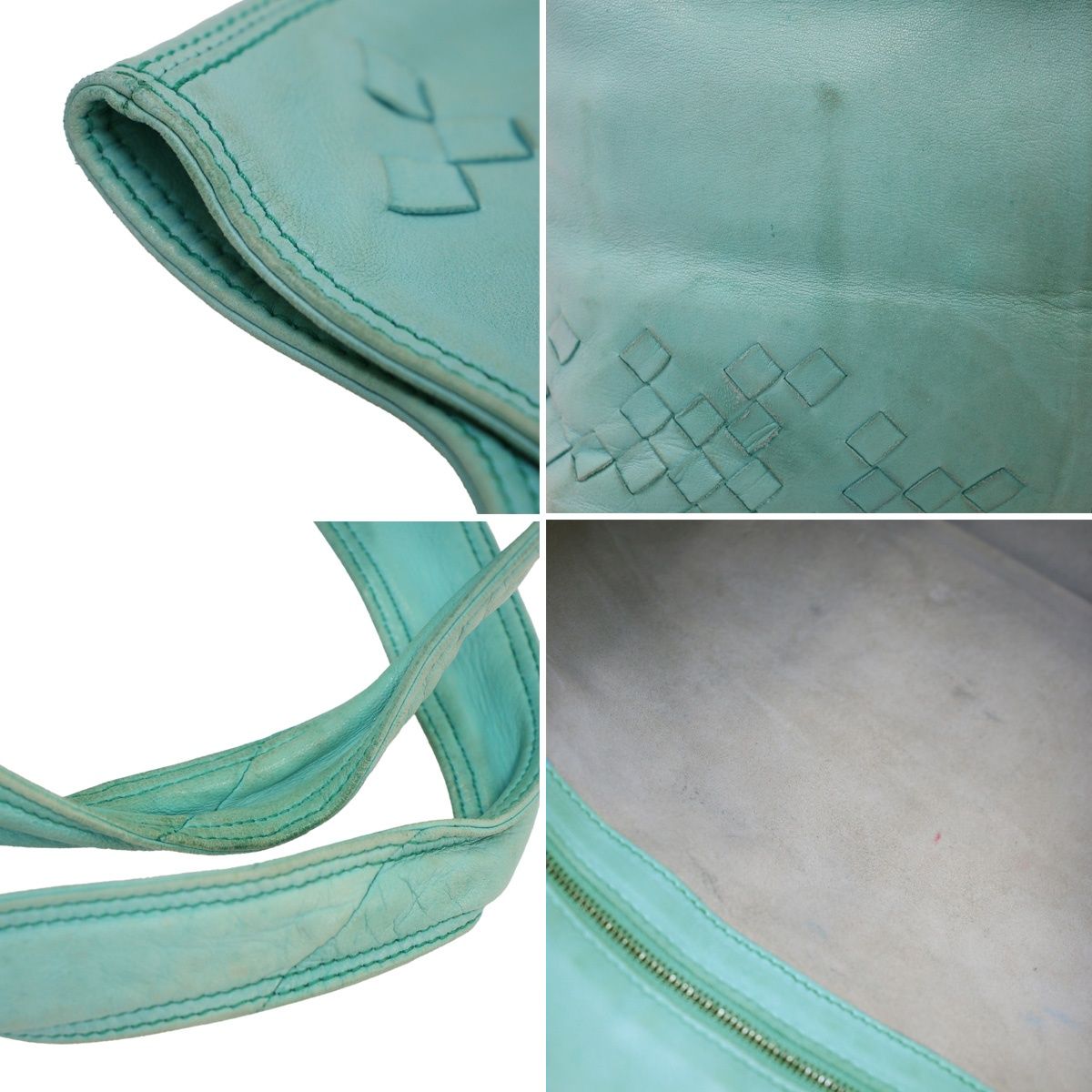 Bottega Veneta Intrecciato Leather Handbag Blue