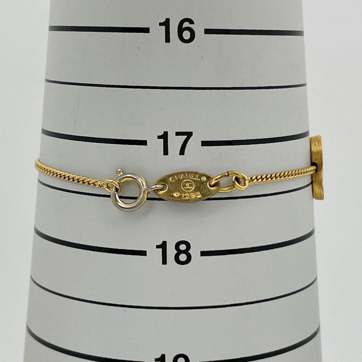 Chanel CC Logo Line Stone Triple Bracelet Gold