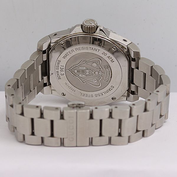 Gucci Dive 136.3 Quartz White Dial Date Watch Tam