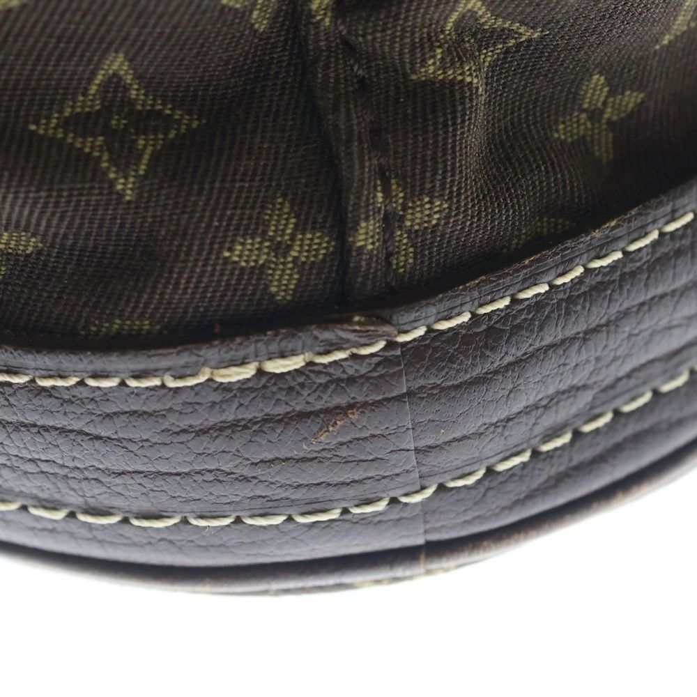 Louis Vuitton Monogram Mini Bucket PM Tote Brown Leather Canvas Gold