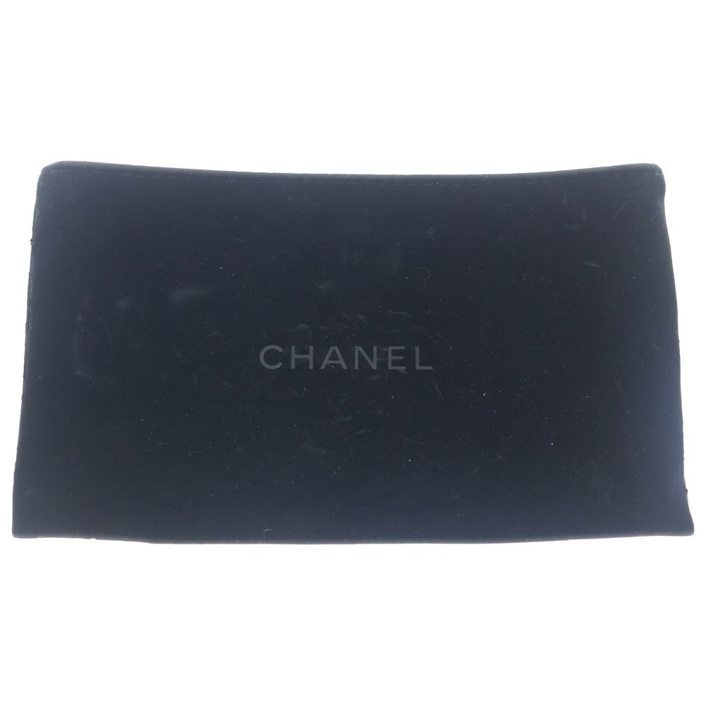 Chanel CC Logo Card Case Business Holder Silver Caviar Leather