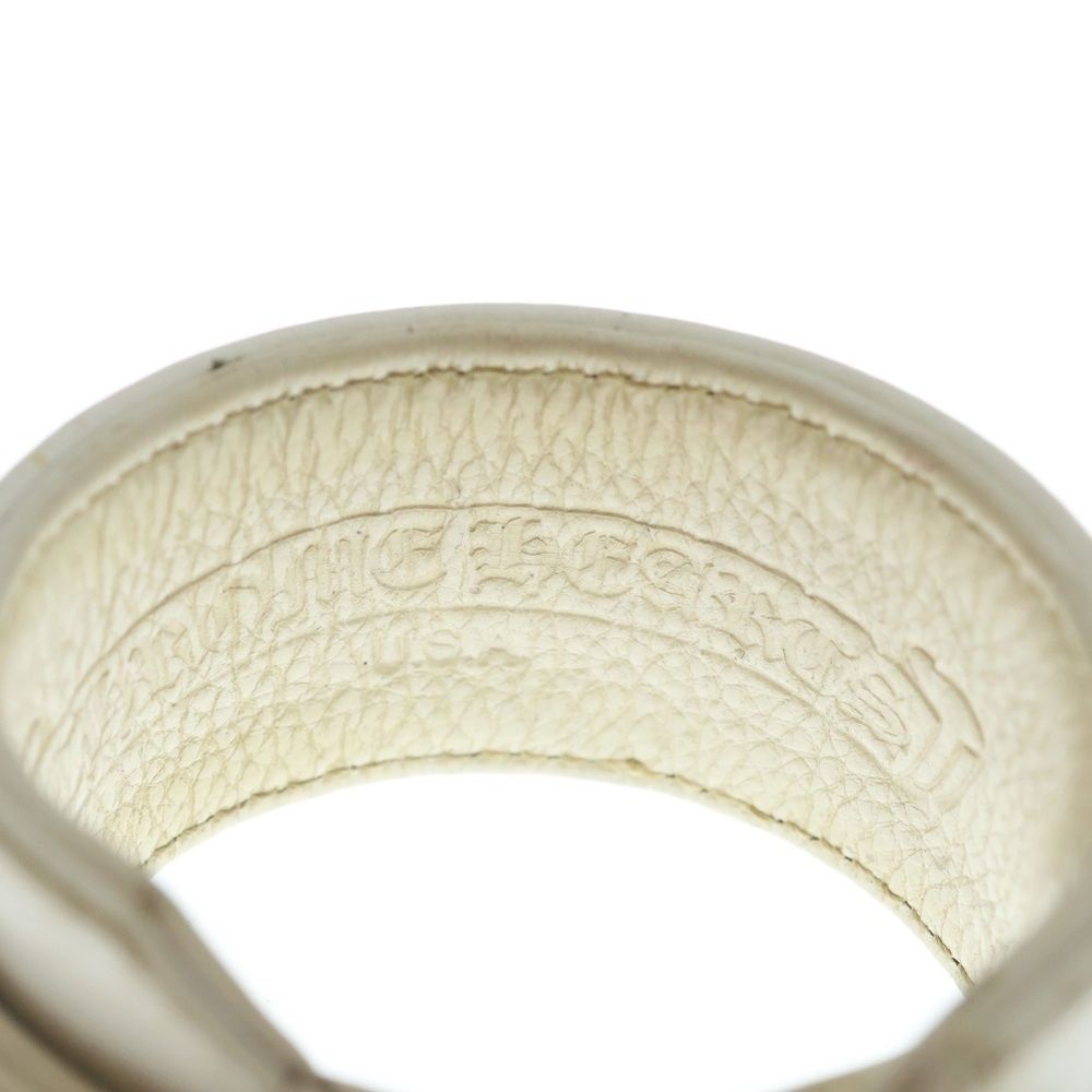 Chrome Hearts R&r Rock'n'roll Leather Bracelet White Silver