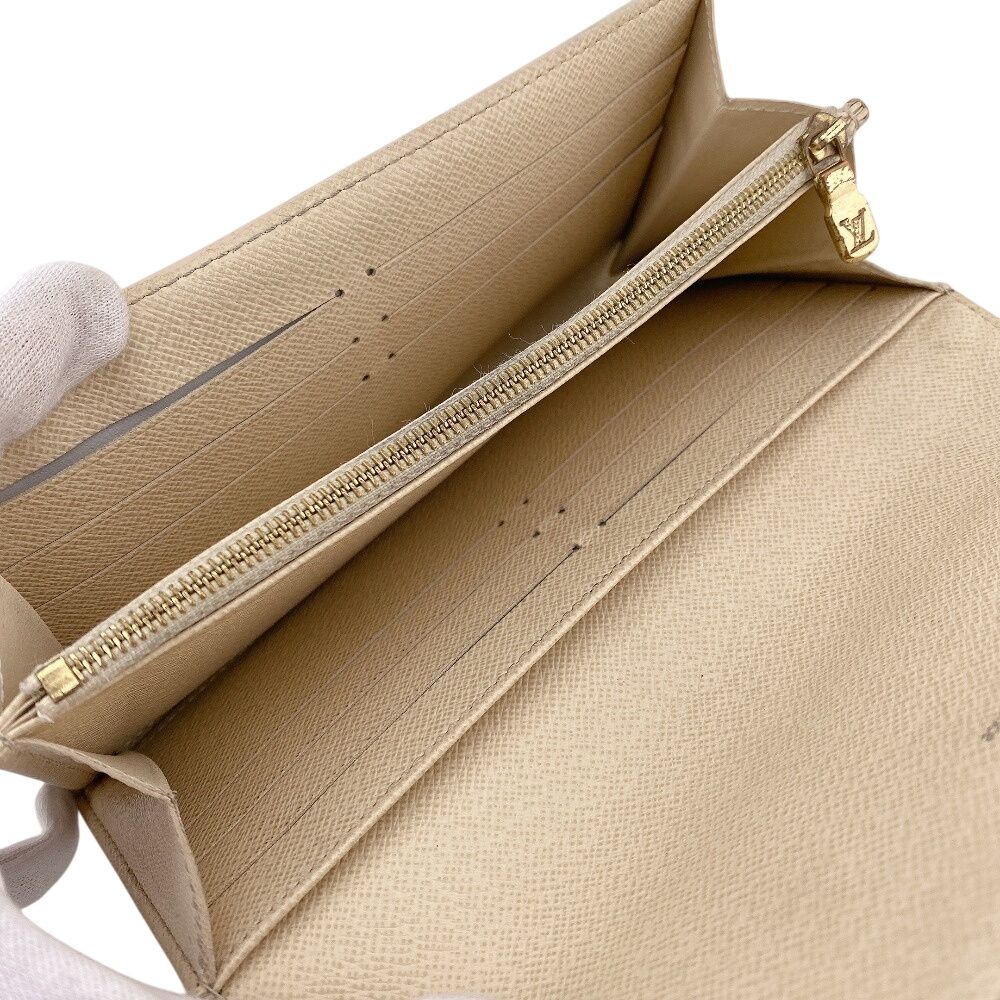 Louis Vuitton Portefeuille Sarah Damier Azur Leather Wallet White