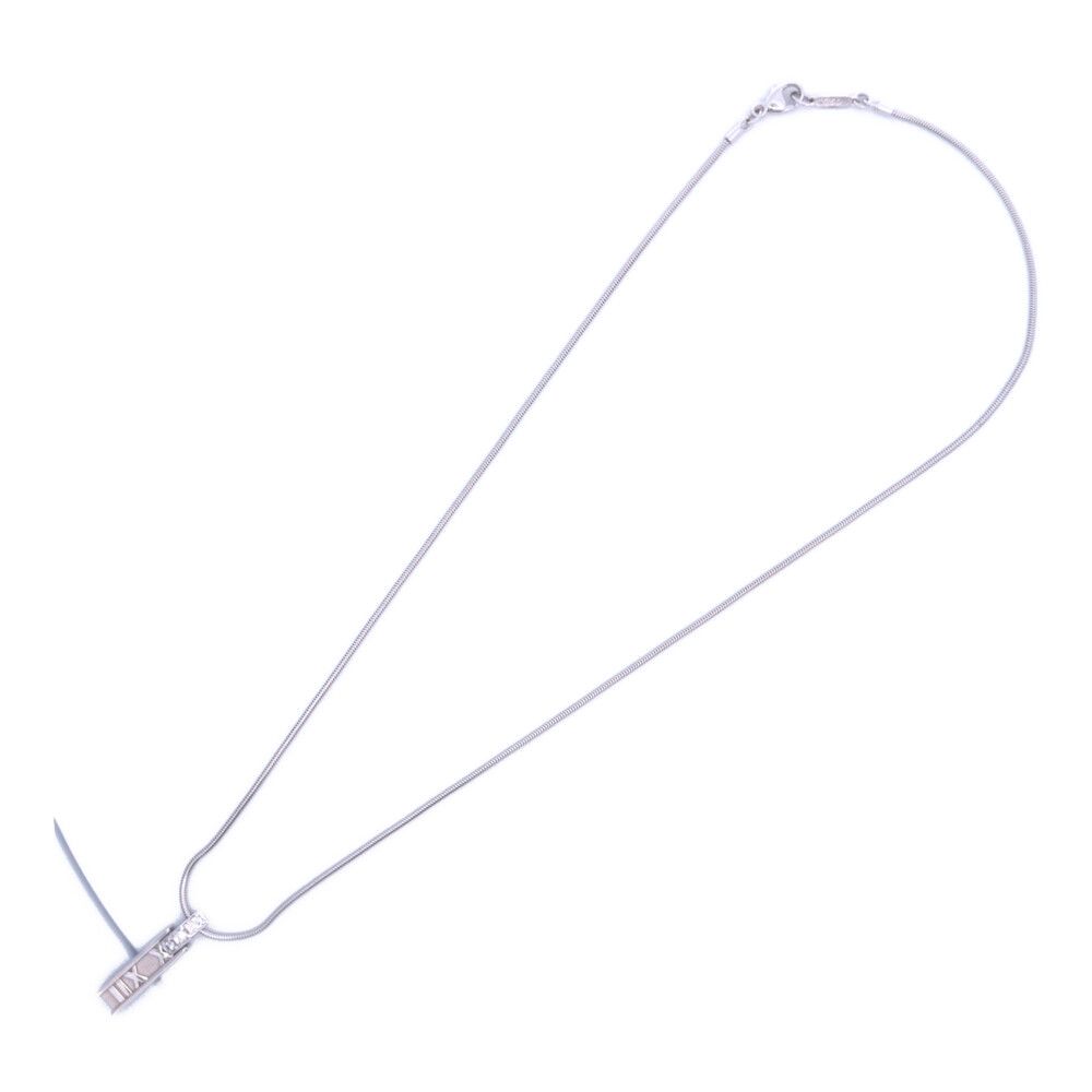 Tiffany & Co Atlas Diamond Necklace Pendant 18k White Gold