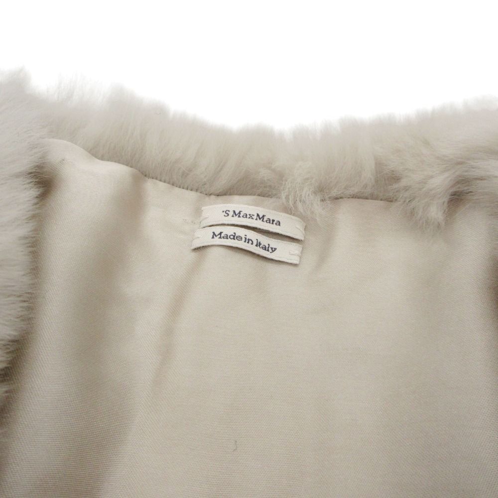 Max Mara Scarf Lapin Fur Shawl Tippet Visual Light Gray