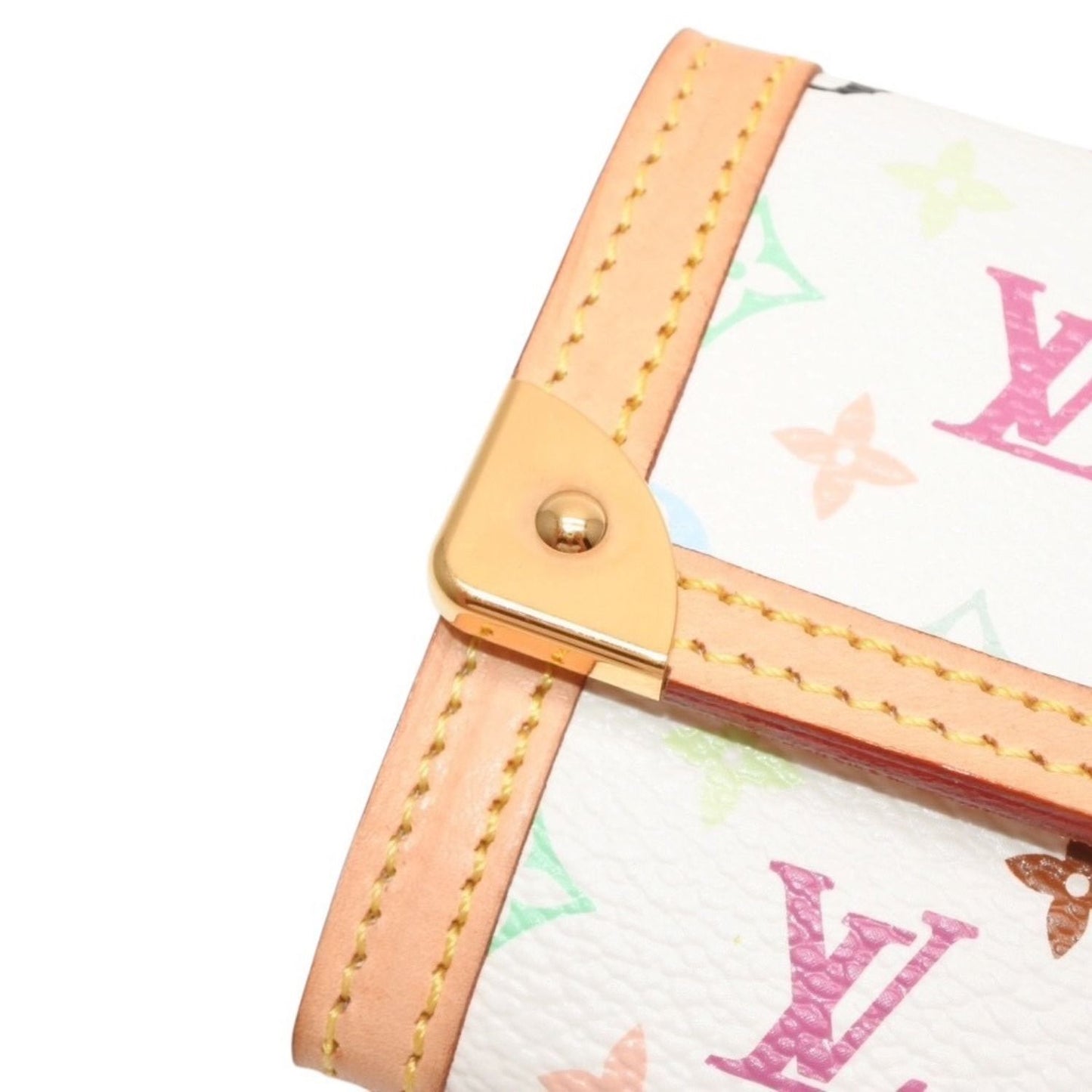 Louis Vuitton Porte Monnaie Plastic Coin Purse Monogram Multicolor White — view 8