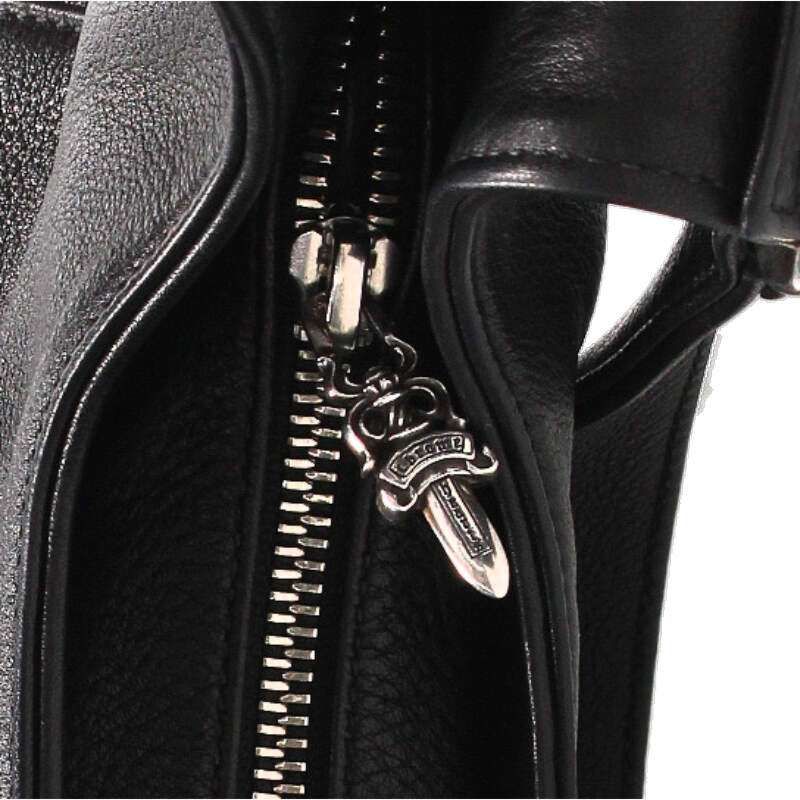 Chrome Hearts Hobo Scroll Label Leather Handbag