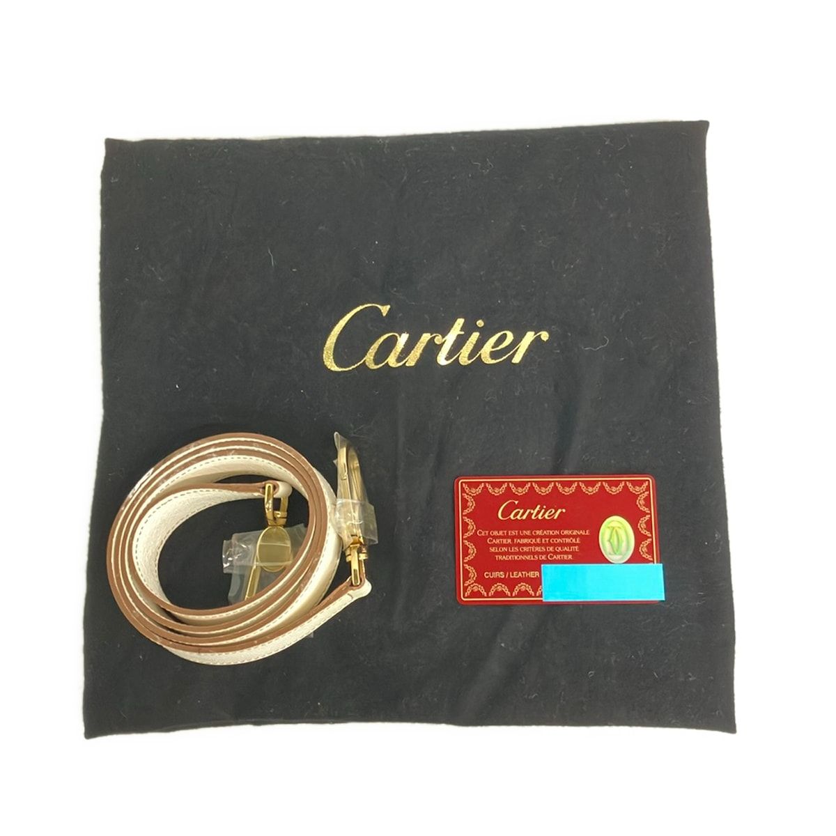 Cartier Handbag Marcello Ivory Perforated Leather