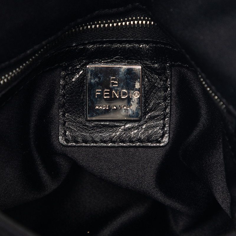 Fendi Mamma Bucket Shoulder Bag Black Cotton Canvas