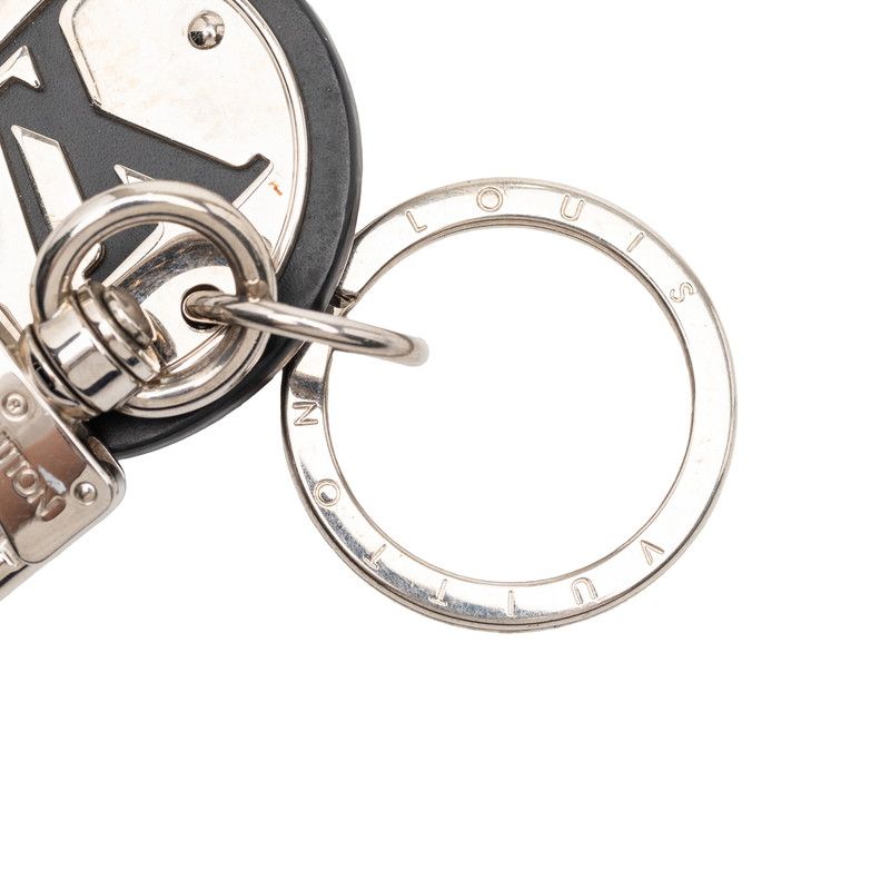 Louis Vuitton LV Circle Key Sling Bag Charm Silver Black Metal