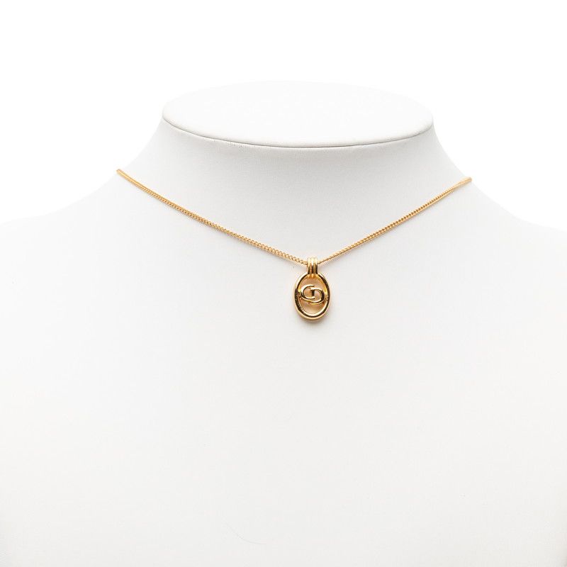 Dior Cdlogo Chain Pendant Necklace Plated