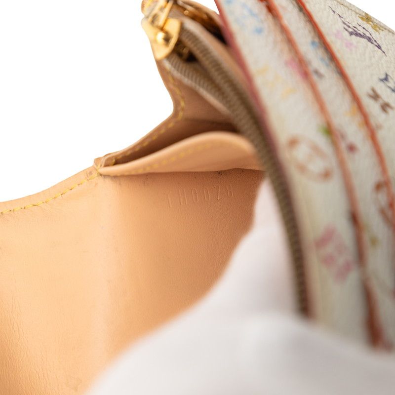 Louis Vuitton Monogram Multicolor Portefeuille Sarah Wallet Blanc White Leather