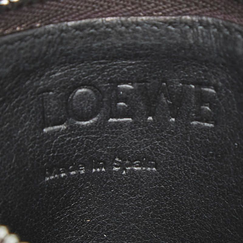 Loewe Anagram L-shaped Zipper Fragment Case Card Black Leather