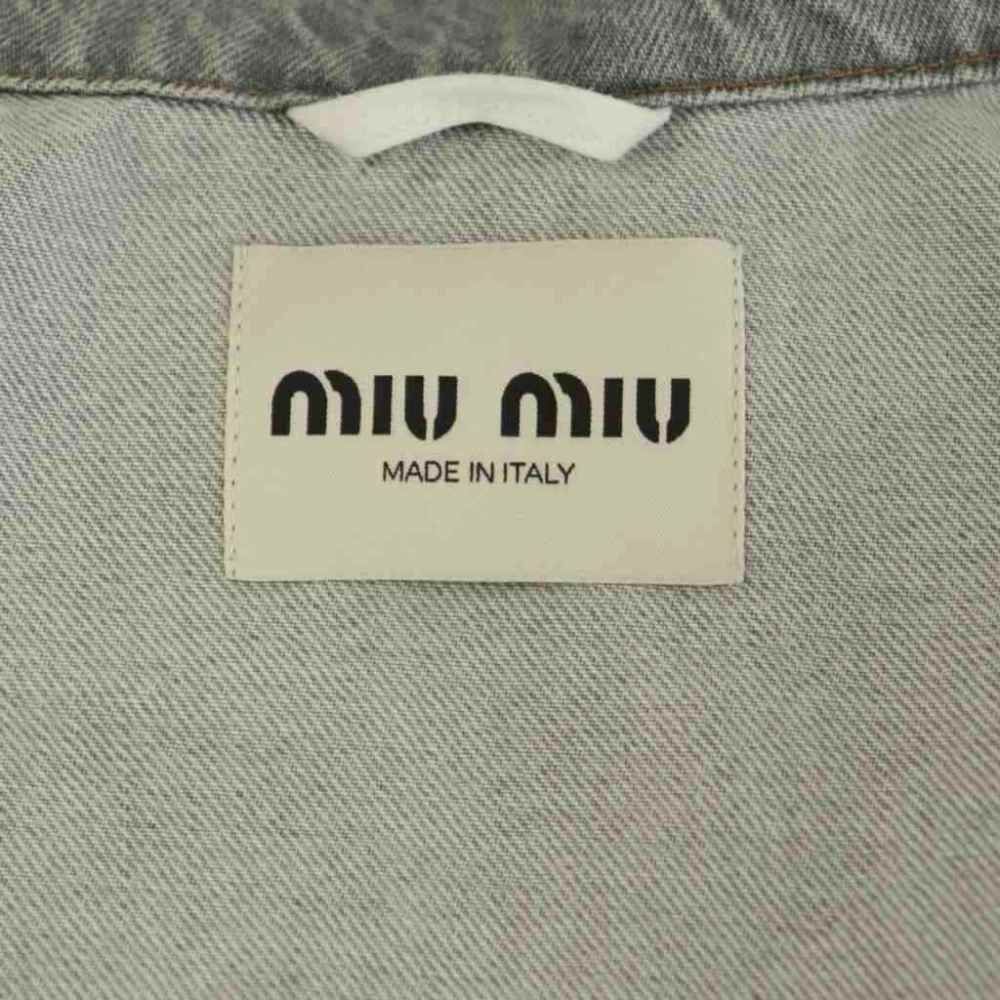 Miu Miu Miu Denim Jacket Cotton 36 Gray NR