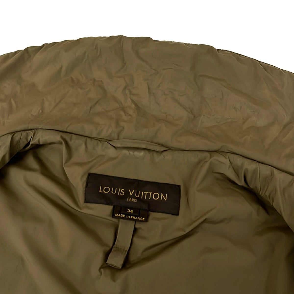 Louis Vuitton Coat 34 S Khaki Winter Zip Up 2-Way