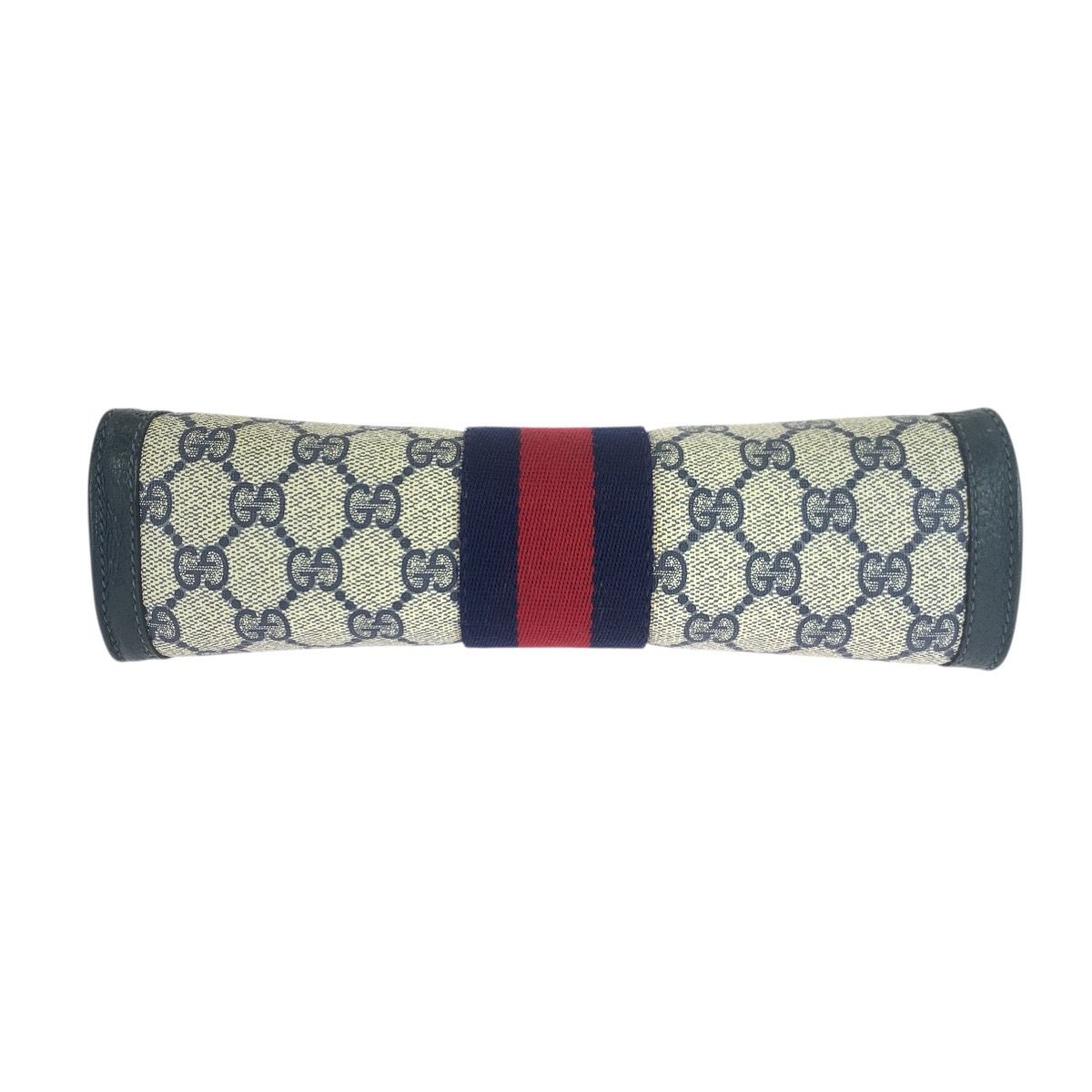 Gucci Sherry Line Navy Red GG Supreme Canvas 67 014 Clutch