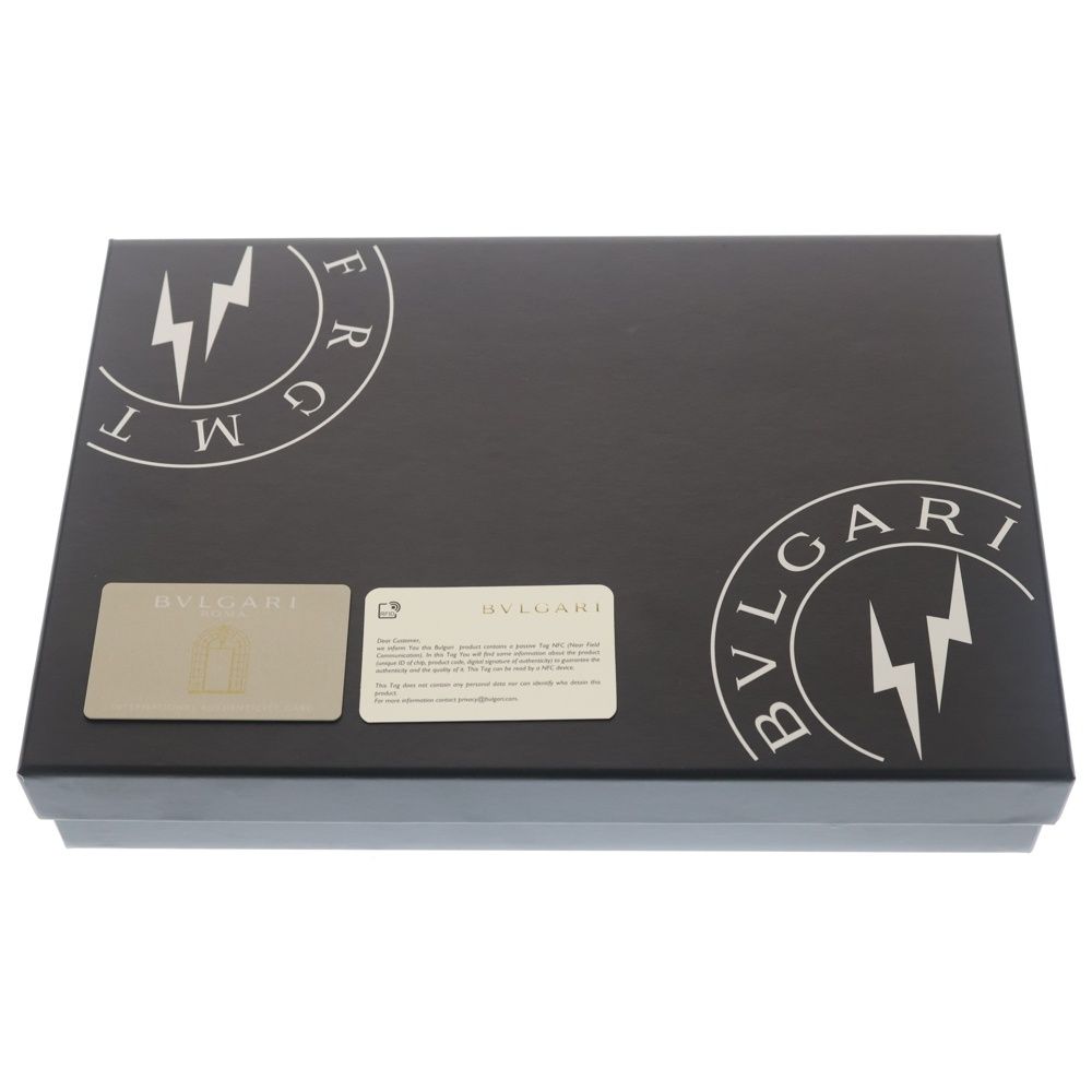 Bvlgari Frgmt Leather Clutch Fragment Black